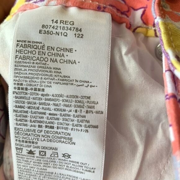 Levis Girls Girlfriend Short Floral Stretch Denim Shorts 14 Regular Multicolor - Picture 3 of 7